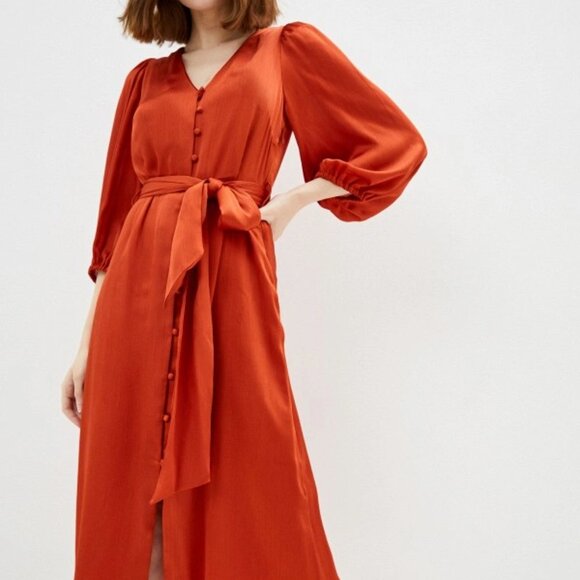 Dress Belted_Long 3/4 Sleeve_NWoT_Mango_Size 6/8/M - Picture 8 of 8